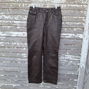 Tommy Hilfiger Brown Leather Pants. Y2K Size 10